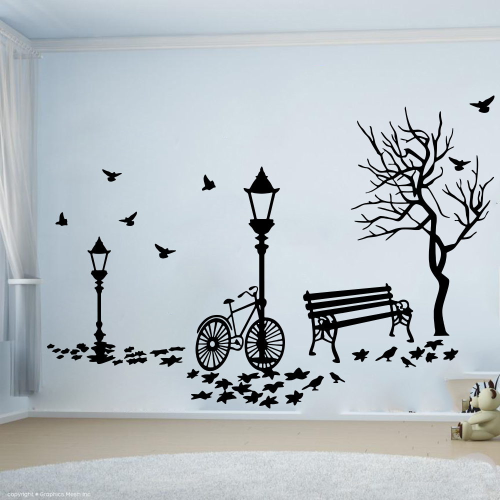 Modern Autumn Landscape Bike T - Baby Nursery Wall Lights recension och pris
