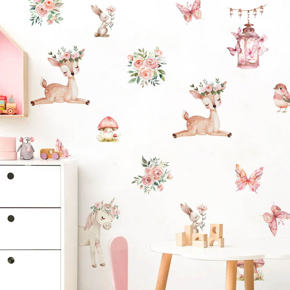 Cartoon Beautiful Deer House W - Baby Girl Nursery Quotes recension och pris