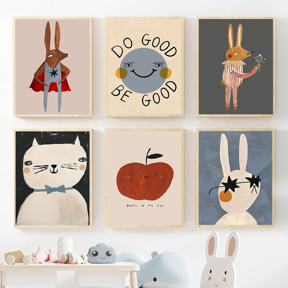 (No frame)Funny Cartoon Rabbit - Baby Nursery Frames recension och pris
