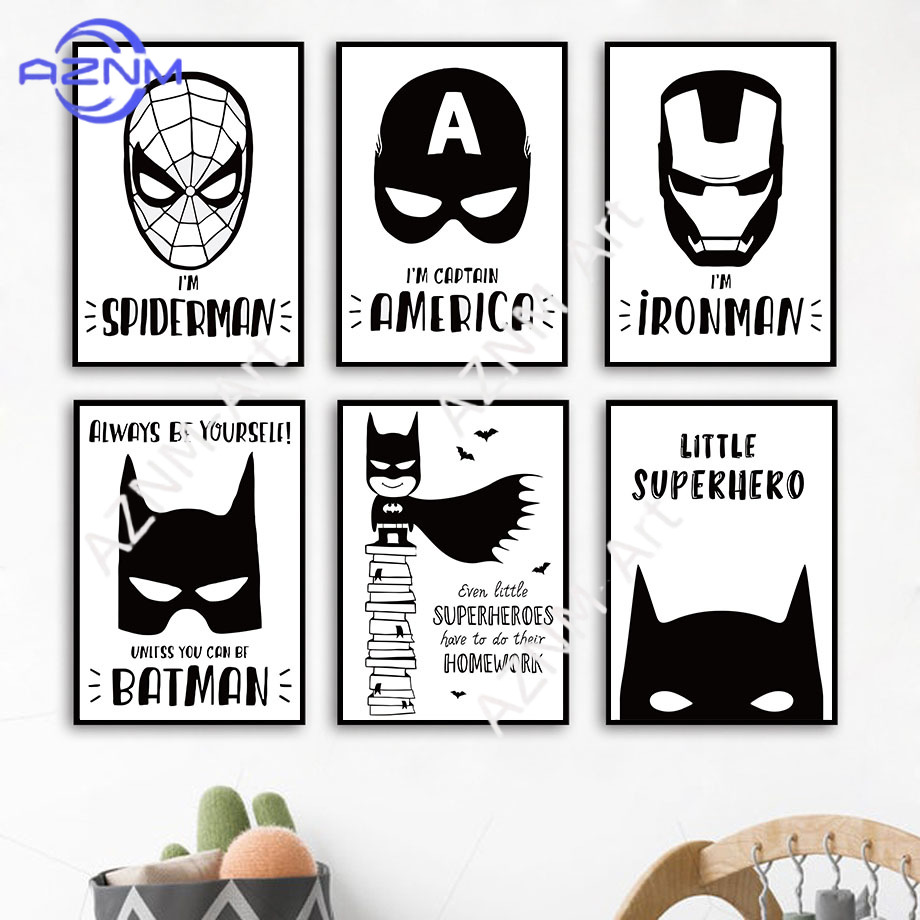 Wall Art Canvas Painting Bat C - Baby Nursery Boy recension och pris