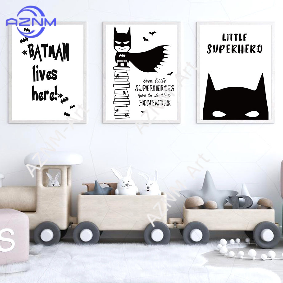 Wall Art Canvas Painting Bat C - Baby Nursery Boy recension och pris