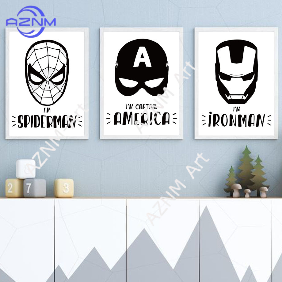 Wall Art Canvas Painting Bat C - Baby Nursery Boy recension och pris